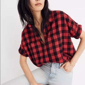Madewell Flannel Courier Shirt in Buffalo Check